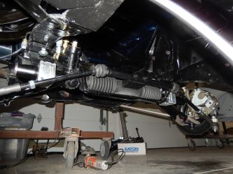 We can install bolt on rack an pinion steering. A ford pump can be used so the steering system can only be seen from underneath.  