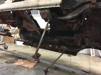 Very rusted undercarriage. Had been stored in northern Michigan in a damp barn.