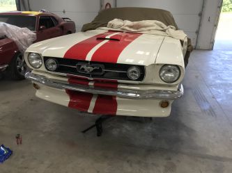 Customer wants Shelby hood and side scoops. Also front air dam.